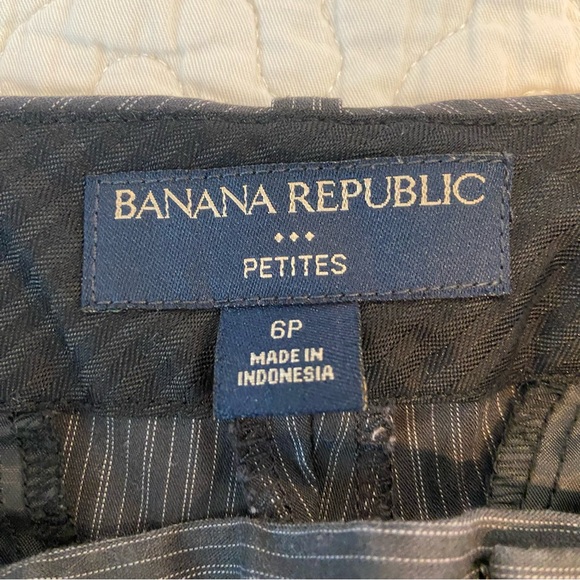 BANANA REPUBLIC Y2K Low Rise Flare Pinstripe Pants Grey Size 6 Petite - Picture 6 of 8